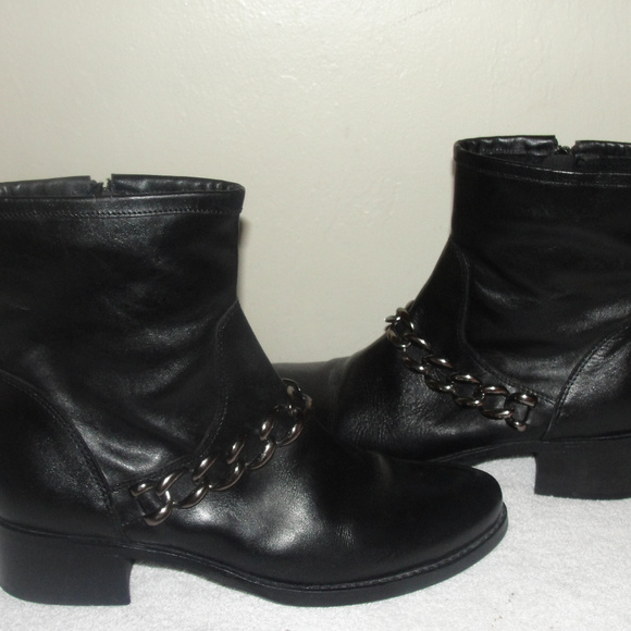 black leather baldi london ankle boots size 10 - Picture 3 of 6